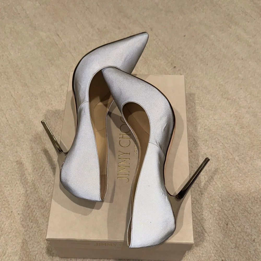 Jimmy Choo Anouk reflective Silver Heels - Picture 11 of 11